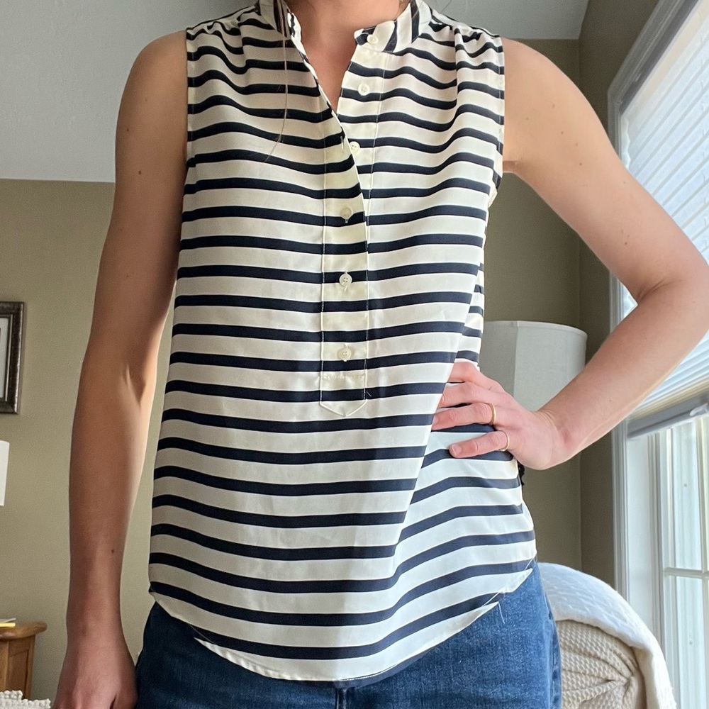 J.Crew Breton Stripe Sleeveless Tank Top | Size 2